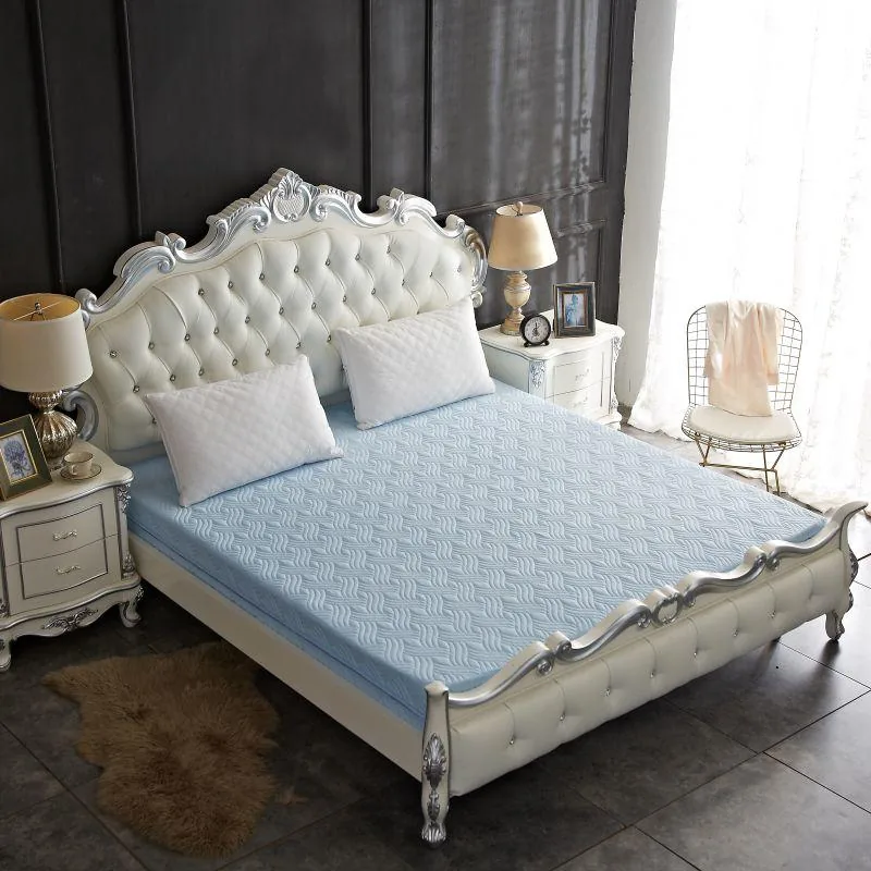 Twin Size Light Blue Stitch All Inclusive Mattress Protector by FNH
