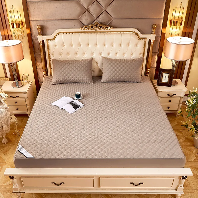 Euro Size Brown Stitch All Inclusive Mattress Protector by FNH