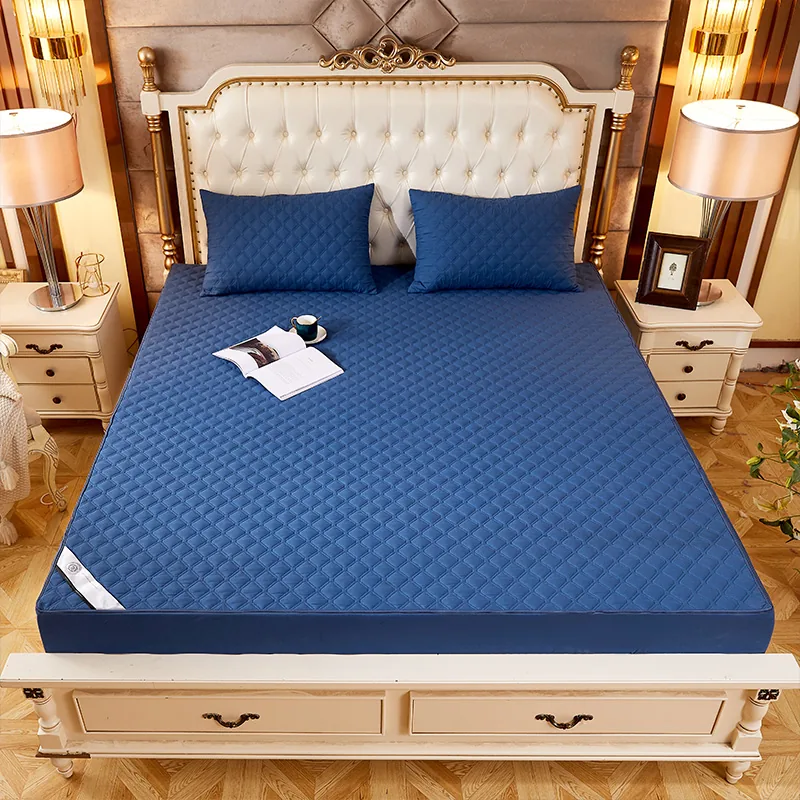 Original Single Size Denim Blue Stitch All Inclusive Mattress Protector by FNH