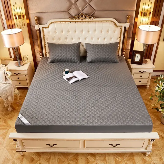 New Design Full Size Gray Stitch All Inclusive Mattress Protector by FNH