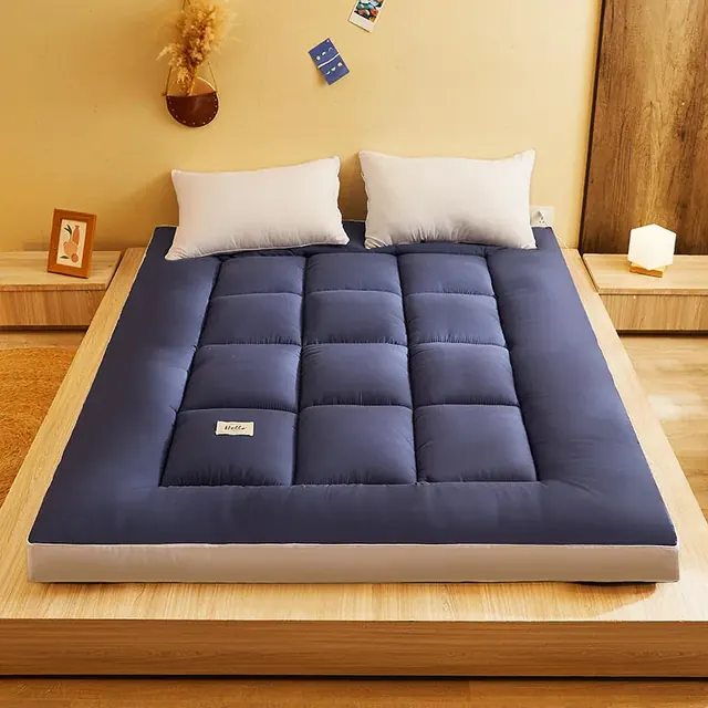 Dimensional Dark Blue Silicone Cooling Gel Grid Tpe Mattress Topper by FNH