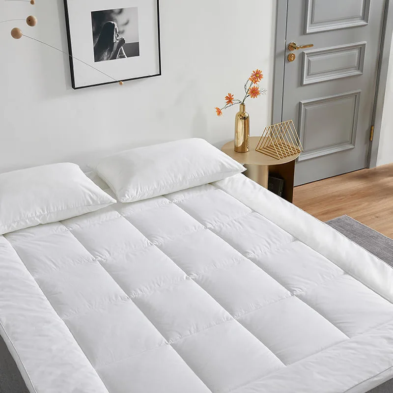 White Wedge Wave Quilted White Luxury Microfiber Bed Mattress Topper by FNH