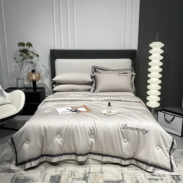 White Bed Cover Sheets Flat Bedding Set by FNH