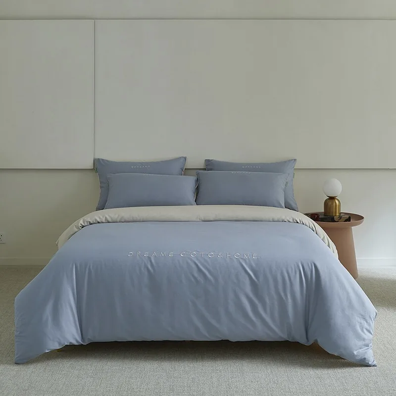 Stripe 100% Cotton Duvet Cover Set — Plain by FNH