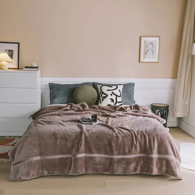 Luxurious Double Size Lotus Root Purple Comforter by FNH