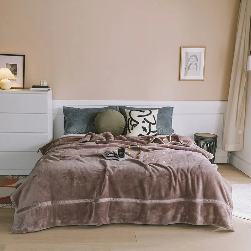 Luxurious Double Size Lotus Root Purple Comforter by FNH