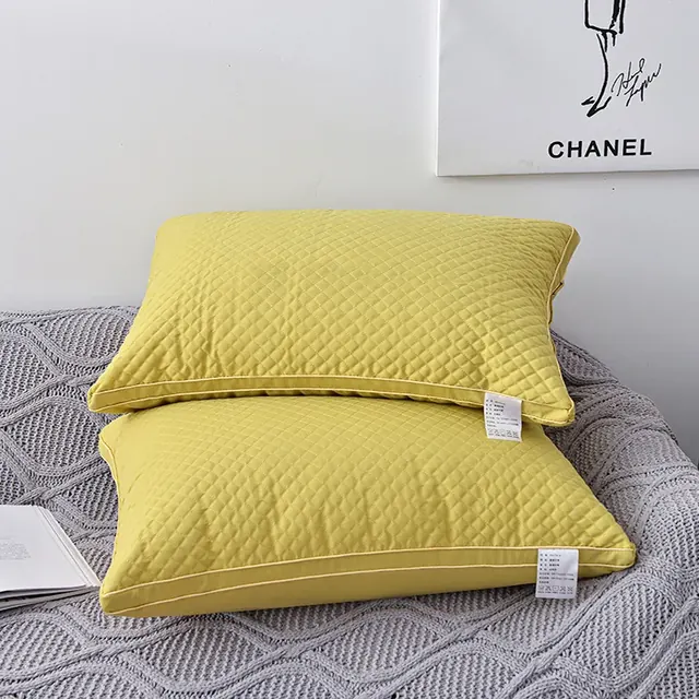 Quilted Yellow Unicorn Girls Twin Moon Luxury Brushed Pillow by FNH