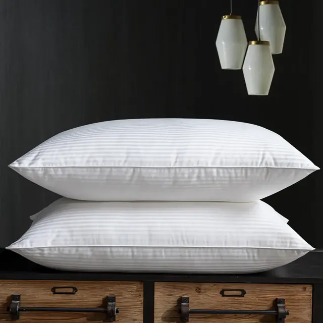 1 cm Striped Shell Hotel Use White Stripe Pillow by FNH