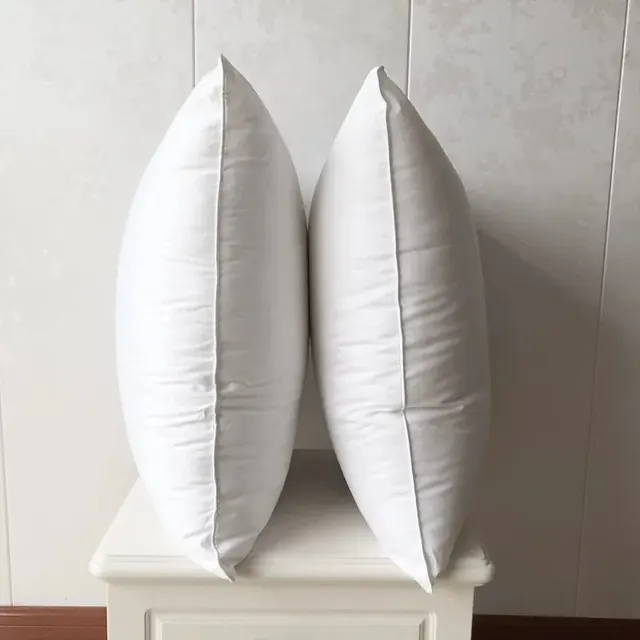 Plain White Cotton Fabric Luxury Square Throw Pillow by FNH