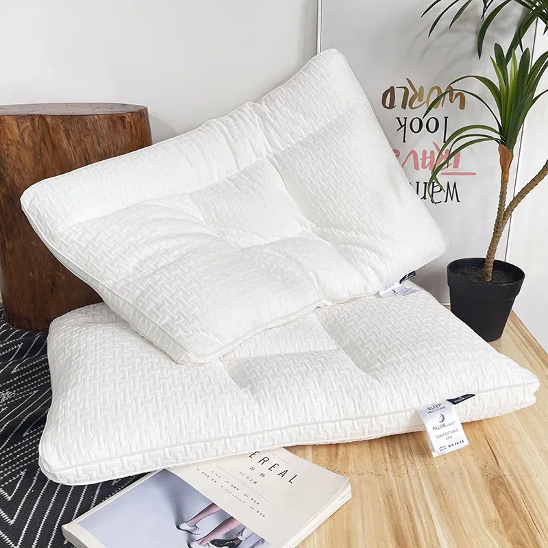 Jacquard Plain White Single Jacquard Plain White Single Cotton Fabric Pillow by FNH