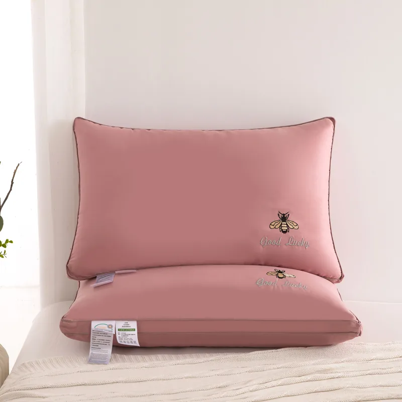 Genuine Bee Pattern Star Hotel Solid Color Size Customization Pink Pillows by FNH