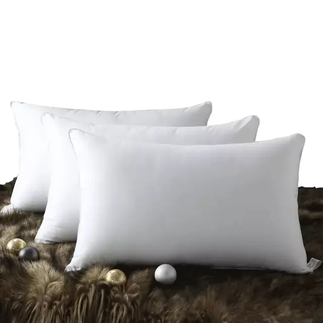 100% Cotton White Microfiber Pillow by FNH