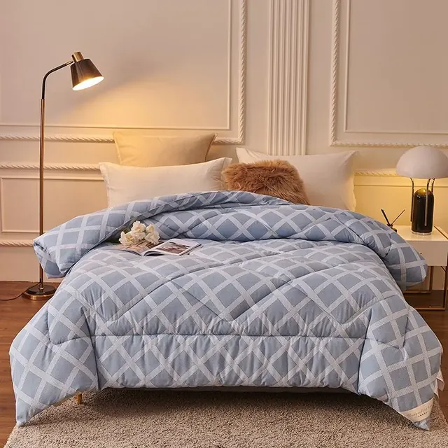 Polyester Standard Size Blue Style Piping Printing Duvet by FNH