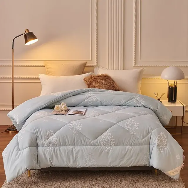 Original Polyester Single Size Blue Piping Printing Duvet by FNH