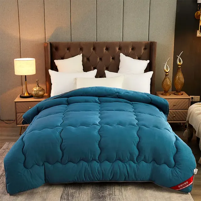 Specialty Store Polyester King Size Dark Blue Machine Edging Duvet by FNH
