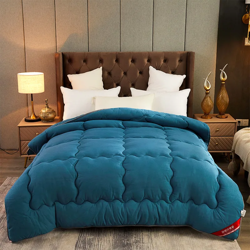 Specialty Store Polyester King Size Dark Blue Machine Edging Duvet by FNH