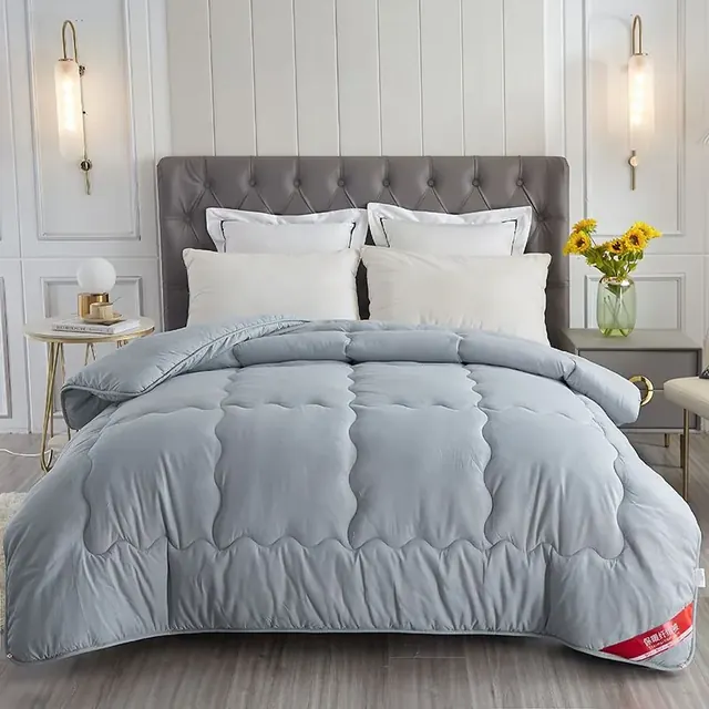 Popular Design Polyester Double Size Gray Machine Edging Duvet by FNH