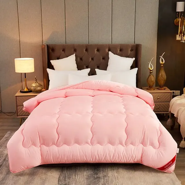 Polyester King Size Pink Machine Edging Duvet by FNH
