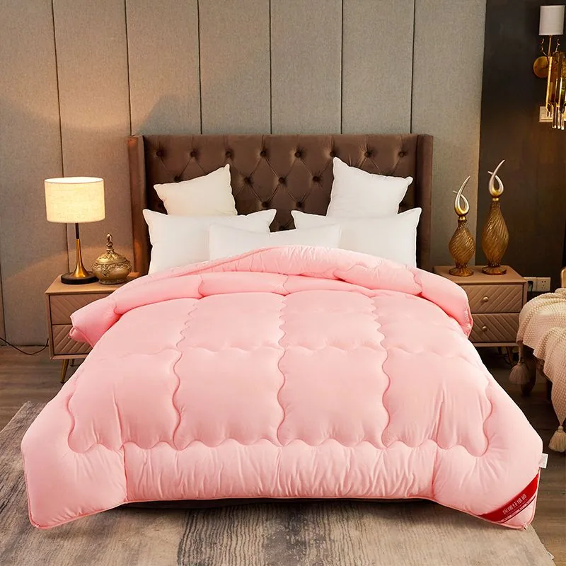 Polyester King Size Pink Machine Edging Duvet by FNH