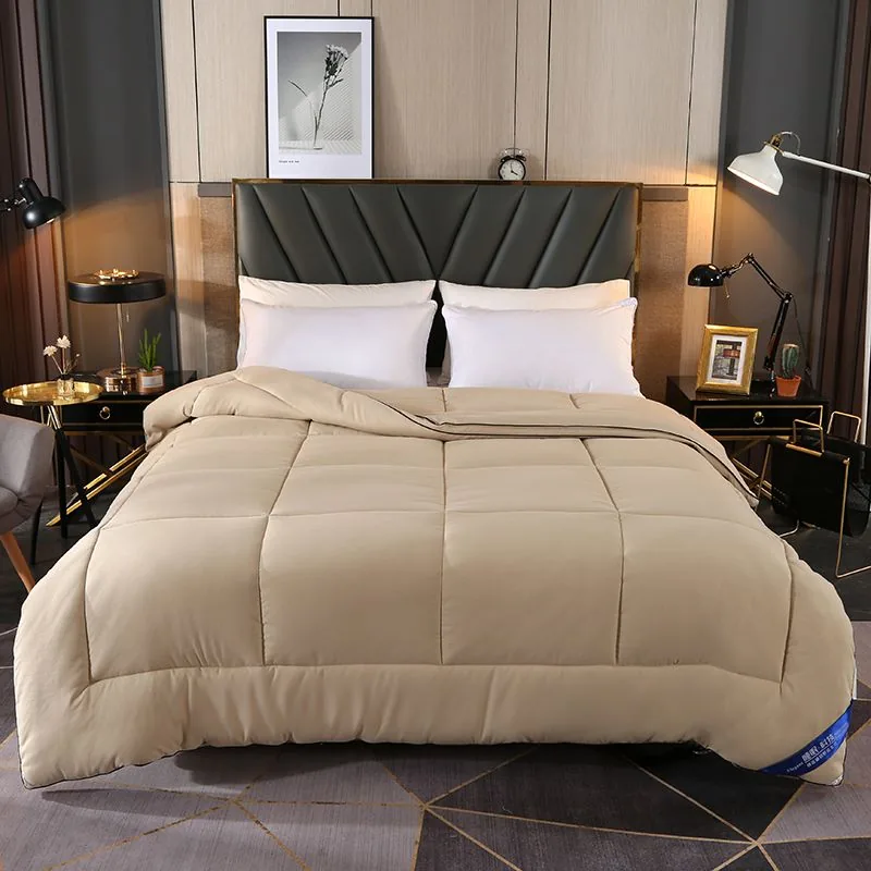 Brown King Size Gusset Piping Duvet by FNH