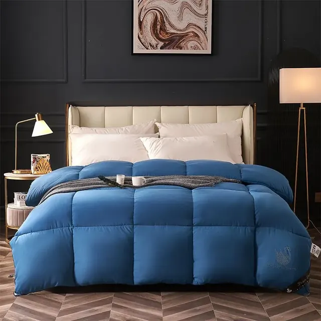 Blue King Size Goose Down And Duck Down Filling Duvet by FNH
