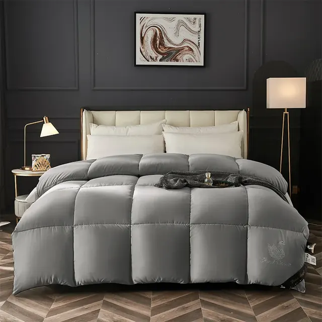 Luxurious Gray King Size Hospitality Use Goose Down And Duck Down Duvet by FNH