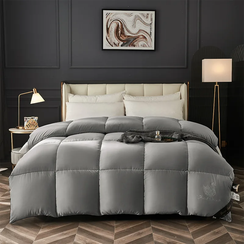 Luxurious Gray King Size Hospitality Use Goose Down And Duck Down Duvet by FNH