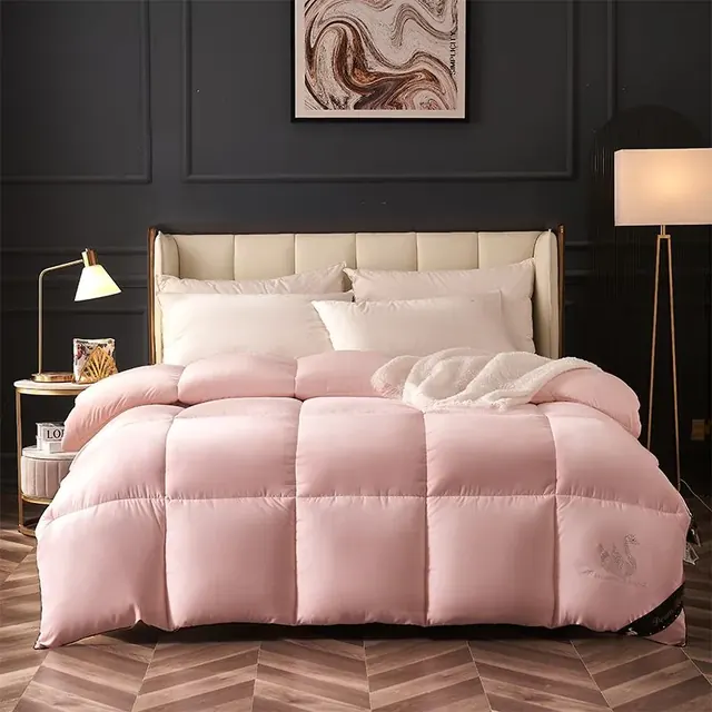 Pink Standard Size Hospitality Use Goose Down And Duck Down Filling Duvet by FNH
