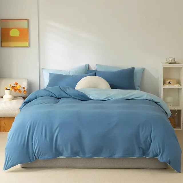 King Size Sheet Sets Bedsheets Two Fronts Solid Color 100% Cotton Bedding Set by FNH