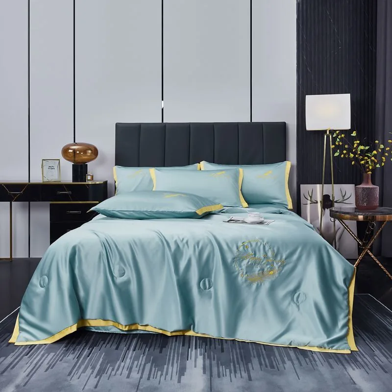 Satin Bedding Flat Bed Sheets — Stripe by FNH