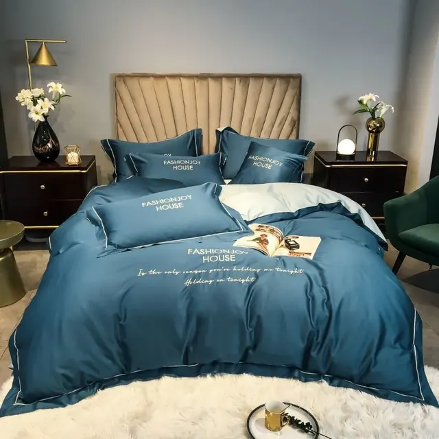 Satin Bedding Cotton Set King Xl Sheet White Luxury Hospitality Duvet Cover by FNH