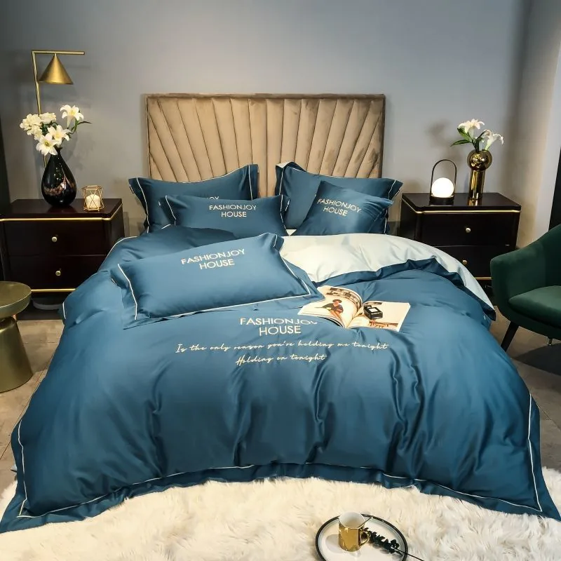 Satin Bedding Cotton Set King Xl Sheet White Luxury Hospitality Duvet Cover by FNH