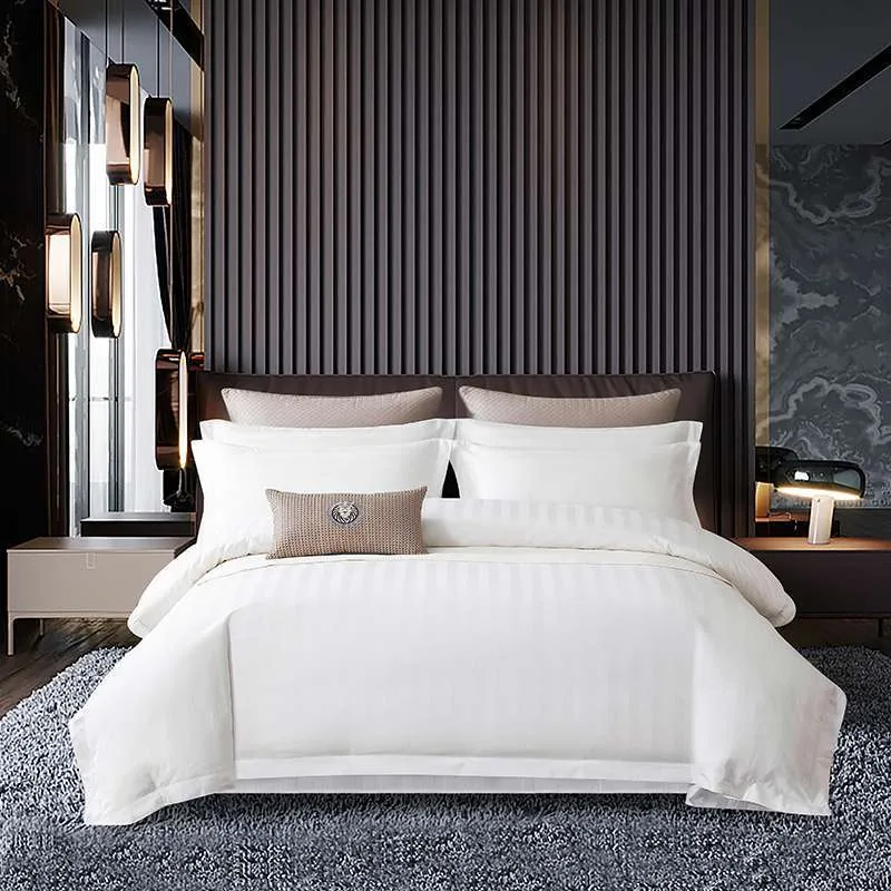 100% Cotton Embroidered Hotel Set Linen Fitted Sheet by FNH