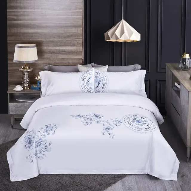 Linen White Set Custom Wholsale Cotton Hospitality Star Yangzhou Bedding Set by FNH