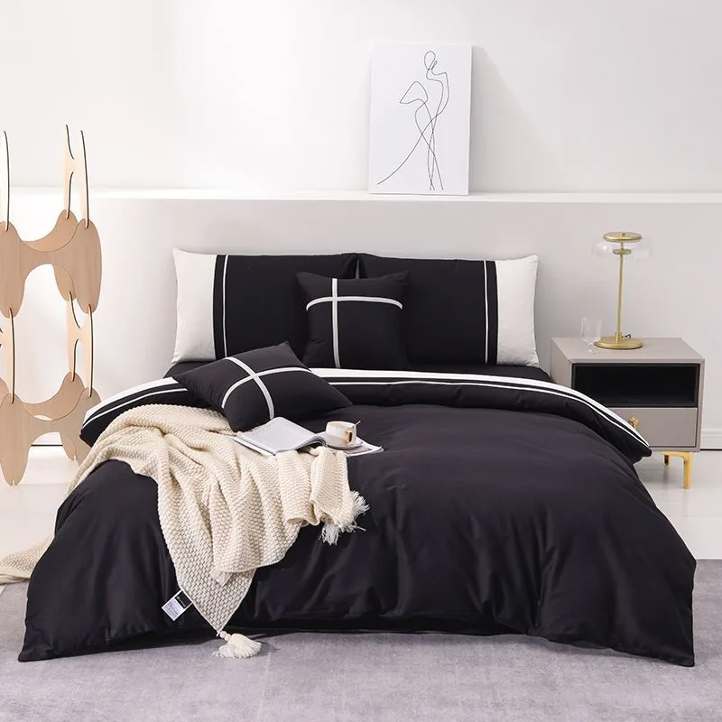 Cover Cotton Hotel Sheets Set Luxury Roll Five-Star White Bed Bedding Set by FNH