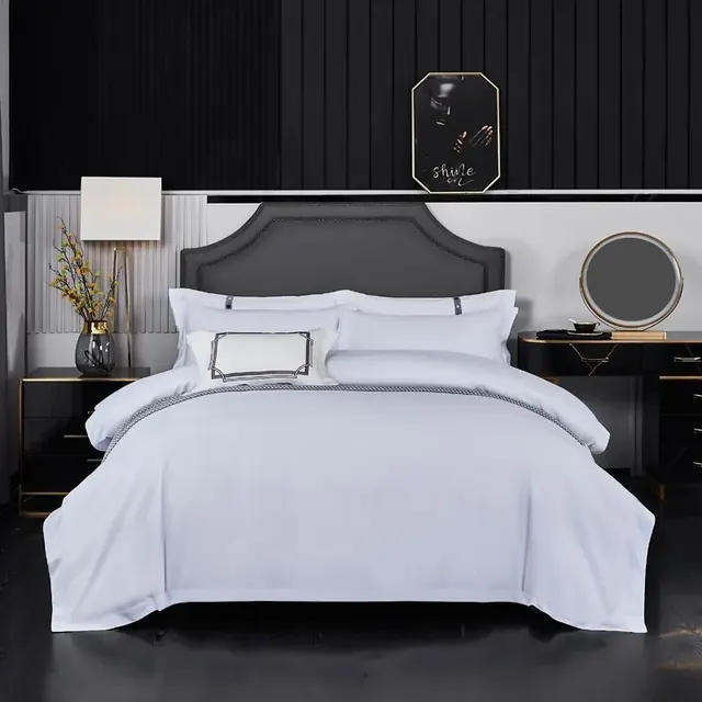 Covers 100% Cotton Nordic Hotel Ive-Star Travel White Bed Cover Bedding Set by FNH