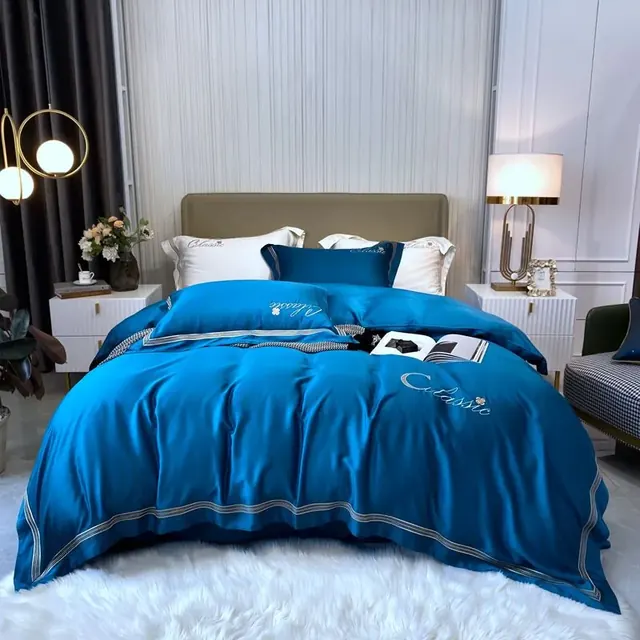 Cases Embroidered Tencel Bedding Sets Home Bedding Set by FNH