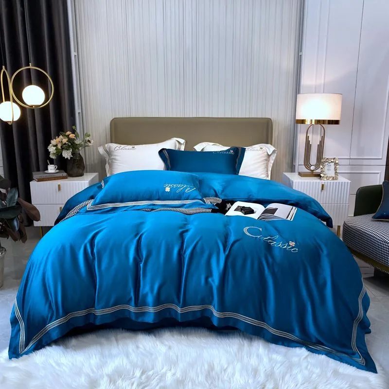 Cases Embroidered Tencel Bedding Sets Home Bedding Set by FNH