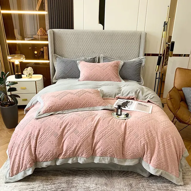 Classic European Style Pink Color Reactive Printing Baby Fiber Bedding Set by FNH