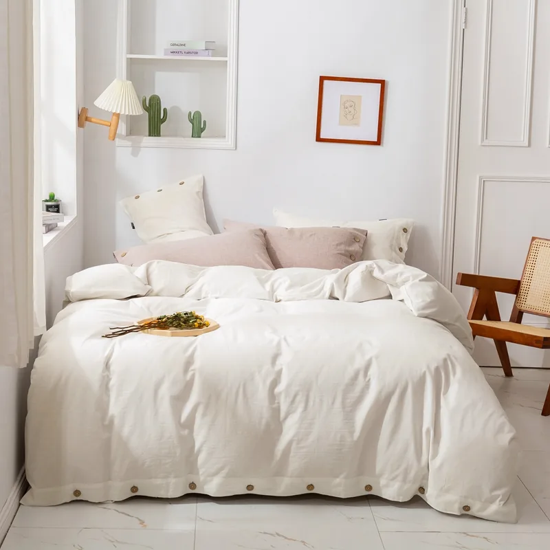 100% Pure Bed Set European Fabric Organic Orange French Flax Linen Bedding Set by FNH