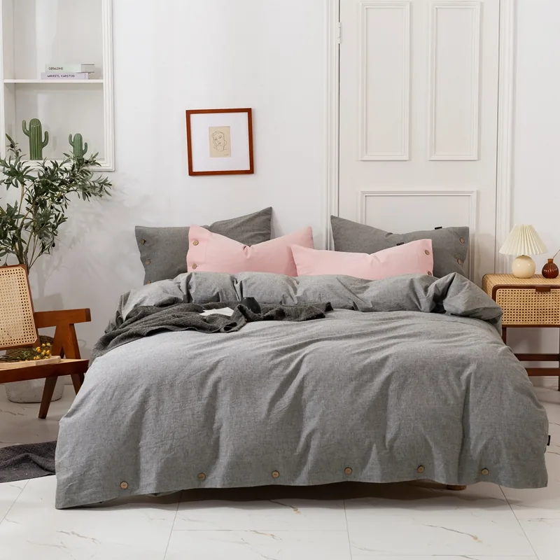Linen King Sheet California European Bed Set 100% Pure Kemp Flax Bedding Set by FNH
