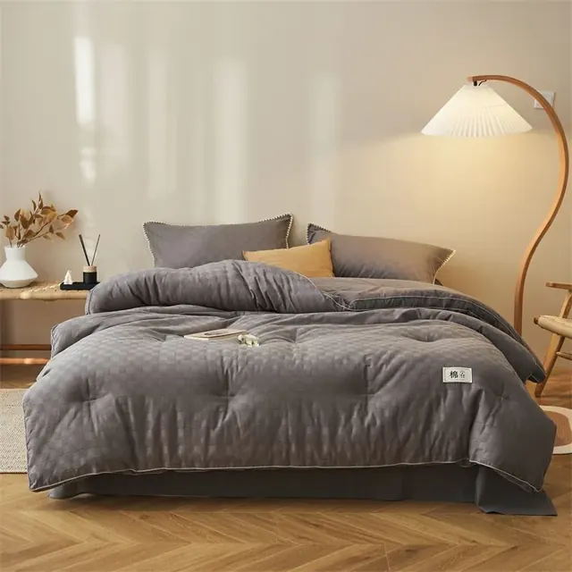 White Twin Size Quilt Polyester Microfiber Sets Hotel Quilts Duvet by FNH