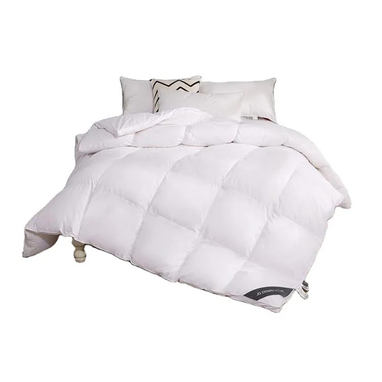 All Season Box Stitched Classic White Goose Down Feather Alone Comforter by FNH