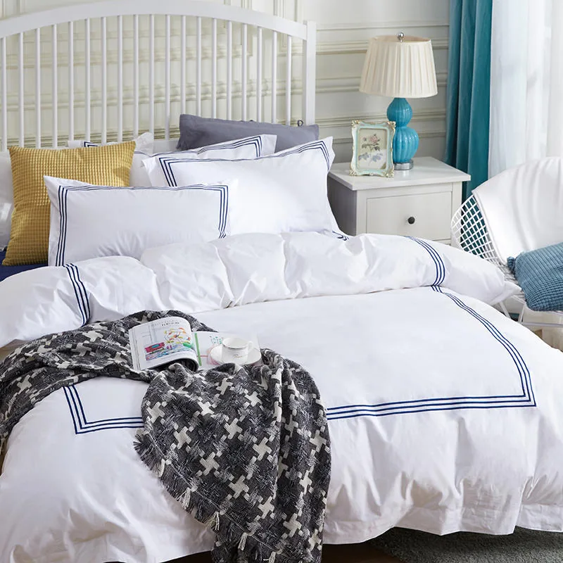 Embroidery 100% Cotton Fabric Hotel Bedding Set by FNH