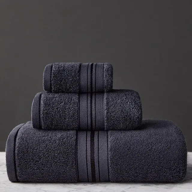 Modern Style Dark Gray 100% Cotton For Hospitality Towel Bath Linen by FNH