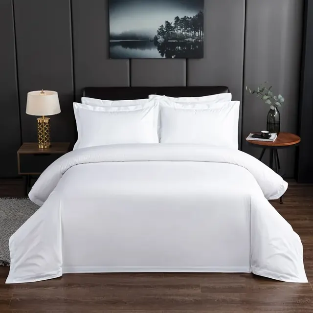 Customized Luxury Embroidered White Flat Sheet by FNH