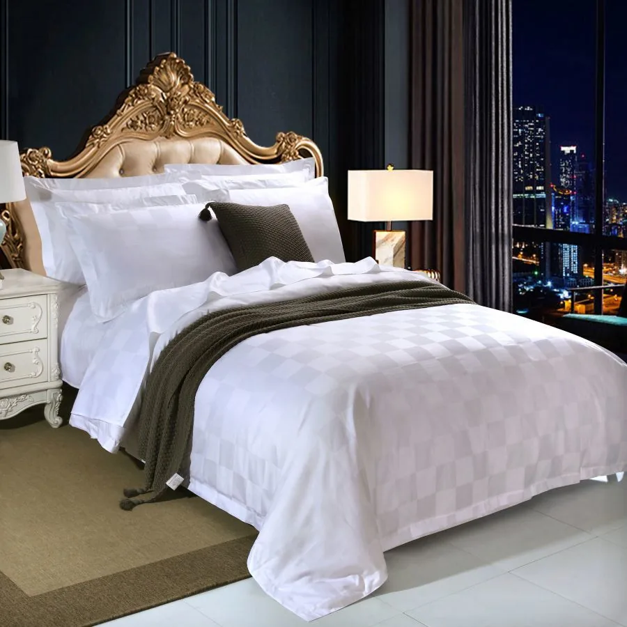 Popular Design Cotton White Jacquard Oeko Bedding Set by FNH