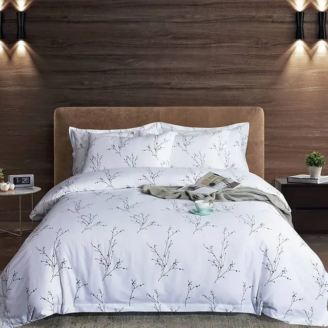 Patterned Print Super King Size Hotel Bedding Set by FNH
