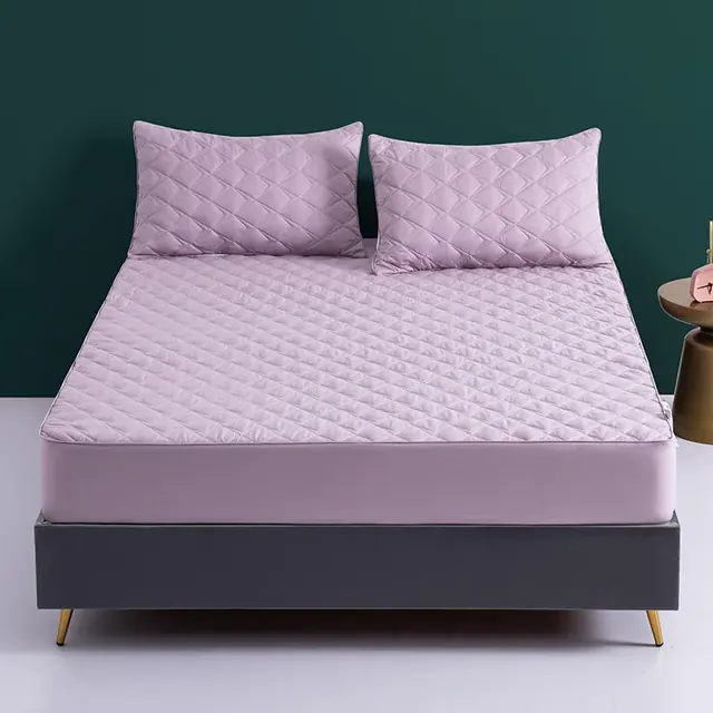 Purple Stitch Fitted Mattress Protector by FNH