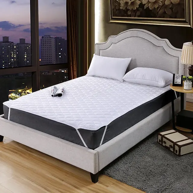 White Standard Size Stitch Bandage Hotel Mattress Protector by FNH